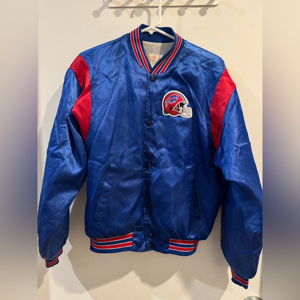 Vintage Buffalo Bills Jacket 80’s 90’s Swingster Satin Bomber Made In USA Size M
